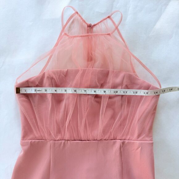 NWT Showpo. Still Love You Mermaid Maxi Dress in Dusty Rose Sheer Halter Size 6 - Picture 12 of 13